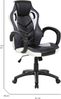 Dmora - Gaming-Stühl Caloundra, Gaming-Sessel für Erwachsene, Schreibtischstuhl, cm 66x61h104/114, Schwarz und Weiss Bild 3