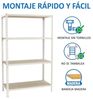 Simonrack Schwerlastregal, Lagerregal, 150 x 100 x 40 cm, Metallregal, Kellerregal, Biegestelle 150 kg, 4 Holzfachböden, Weiss/Holz - Maderclick Bild 5