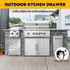 GarveeHome Gastro Küchenschrank Edelstahl mit Schubladen, Schubladenschrank 46 x 45 x 61 cm mit 3 Schubladen, Grillinsel-Schubladen für Außenküchen mit Arbeitsfläche Bild 3