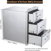 GarveeHome Gastro Küchenschrank Edelstahl mit Schubladen, Schubladenschrank 46 x 45 x 61 cm mit 3 Schubladen, Grillinsel-Schubladen für Außenküchen mit Arbeitsfläche Bild 2