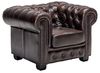 Echtleder Chesterfield Sofa Garnitur - 3-Sitzer, 2-Sitzer & Sessel in Antikbraun, mit Echtholzfüßen | massivum Bild 2