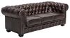 Echtleder Chesterfield Sofa Garnitur - 3-Sitzer, 2-Sitzer & Sessel in Antikbraun, mit Echtholzfüßen | massivum Bild 4
