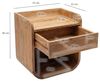 FINEBUY Nachttisch FB117958 Nachttisch für Wandmontage 35x33 cm Wandnachttisch Schwebend (Kompaktes Schlafzimmermöbel mit Schublade), Hängendes Echtholzregal mit offenem Fach Bild 3