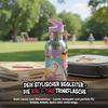 United Labels® Trinkflasche Bibi & Tina Edelstahl Trinkflasche Pferde Flasche Strohhalm 500 ml Bild 3