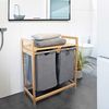 osoltus Bali Bambus Holz Wäschesortierer Wäschesammler 75 cm Bild 2