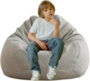 AD.CON Sitzsack mit ECO Füllung, Hellgrau, 70 x 80 x 50 120L, Styropor-Regranulat
