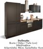 Jazz 8 Moderne Küchenzeile ohne Elektrogeräte in Schwarz matt, Lanzelot Eiche Optik - Geräumige Einbauküche mit viel Stauraum - 310 x 211 x 60 cm (B/H/T) Bild 5