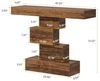 LITTLE TREE Konsolentisch, 108cm lang, Bauernhaus-Sofatisch mit Geometrisches Design, Schmaler Eingangstisch aus Holz für Wohnzimmer, Flur, rustikales Braun Bild 2