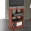 BAKAJI TV-Schrank aus MDF-Holz mit 3 Ablagen für Videospiele DVDs und 4 Rollen, modernes Design, Größe 60 x 45 x 80,5 cm (Kirsche) Bild 2
