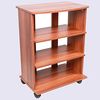 BAKAJI TV-Schrank aus MDF-Holz mit 3 Ablagen für Videospiele DVDs und 4 Rollen, modernes Design, Größe 60 x 45 x 80,5 cm (Kirsche) Bild 3
