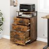 YITAHOME Rollcontainer mit Schubladen, Mobiler Aktenschrank mit Rädern, Bürocontainer Schubladenschrank Rollschrank Rollwagen, Schubladenkommode für Zuhause Büro, Hängeregisterschrank (Vintagebraun) Bild 3