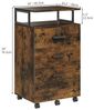 YITAHOME Rollcontainer mit Schubladen, Mobiler Aktenschrank mit Rädern, Bürocontainer Schubladenschrank Rollschrank Rollwagen, Schubladenkommode für Zuhause Büro, Hängeregisterschrank (Vintagebraun) Bild 2