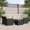 vidaXL 7-tlg. Garten-Sofagarnitur mit Kissen Schwarz Poly Rattan 3251053 Bild 2