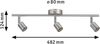 Paulmann No. 66745 Strahler Carolina 3-flammig Nickel matt ohne Leuchtmittel, max. 10W GU10 Bild 2