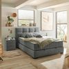 Stella Trading NAGOL A Boxbett 120x200, Anthrazit - Bequemes Bett mit Bettkasten und Premium 9-Zonen-Federkern Wendematratze - 145 x 114 x 214 cm (B/H/T) Bild 2