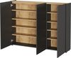 Germania Schuhschrank 1347-549 GW-Libbiano, in Graphit/Navarra-Eiche-Nb, mit grifflosem Design, 138 x 105 x 25 cm (BxHxT) Bild 5
