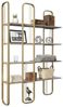 Dmora - Bücherregal Almena, Büroregal, Bücherregal, Bibliothek, 125 x 28 x 180 cm, Gold Bild 3