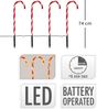 ToCi LED-Lichterkette Gartenstecker LED Zuckerstangen Weihnachts Deko Timer Batterie Außen Bild 2