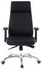 Bürostuhl PORTO Echt-Leder Schwarz ergonomisch mit Kopfstütze, Design Chefsessel Schreibtischstuhl ergonomisch mit Wippfunktion, Drehstuhl mit Armlehnen X-XL 120 kg Bild 3