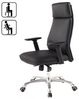 Bürostuhl PORTO Echt-Leder Schwarz ergonomisch mit Kopfstütze, Design Chefsessel Schreibtischstuhl ergonomisch mit Wippfunktion, Drehstuhl mit Armlehnen X-XL 120 kg Bild 4