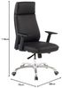 Bürostuhl PORTO Echt-Leder Schwarz ergonomisch mit Kopfstütze, Design Chefsessel Schreibtischstuhl ergonomisch mit Wippfunktion, Drehstuhl mit Armlehnen X-XL 120 kg Bild 2