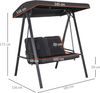 Outsunny Hollywoodschaukel mit Verstellbarem Dach, Kissen, 2-Sitzer, Verstellbares Dach, Schaukelbank, 1 tlg, Gartenschaukel, bis 220 kg Belastbar, für Garten, Balkon, Schwarz, 145 x 116 x 172 cm Bild 5