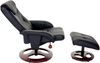 Relaxsessel HWC-C46, Fernsehsessel Sessel mit Hocker, Kunstleder ~ schwarz Bild 4