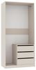 Marmex Möbel TRES SET 11C offener Kleiderschrank mit Kleiderstangen und Container, laminierte Spanplatte, graubeige cashmere, 100x206x51 cm Bild 4