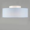 Qazqa Deckenleuchte Drum led, LED fest integriert, Extra-Warmweiß, QAZQA Deckenleuchte, integrated, Blau, Textil, Modern Bild 2