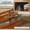 Outsunny Gartenbank 2-Sitzer, Sitzbank, Parkbank mit Rückenlehne, Friesenbank, Holzbank für Garten, Balkon, max. 240 kg, Kaffee, 120 x 57 x 70 cm Bild 5