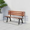 Outsunny Gartenbank 2-Sitzer, Sitzbank, Parkbank mit Rückenlehne, Friesenbank, Holzbank für Garten, Balkon, max. 240 kg, Kaffee, 120 x 57 x 70 cm Bild 3