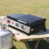 Royal Gourmet 3 Brenner Gasgrill, 3 in 1 Tischgrill mit Grillen, Braten, Kochen, Campinggrill mit Klappbare Seitenablage, Tragbarer Picknickgrill mit 8,5 kW Schwarz Bild 2