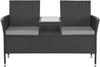 SVITA 'CHICAGO' Gartenbank, Stahl/Rattan/Polyester Schwarz, 84 x 62 x 134 cm Bild 3