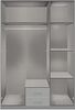 Drehtürenschrank >Duo< in WEISS + BETON-NB LICHTGRAU - 135x199x58cm (BxHxT) Bild 4