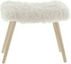 Hocker "Kuschelfell" mit Kunstfell in creme weiß, Beine aus Holz, natur, Sitzhocker, Polsterhocker, Fußhocker Bild 4