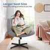 DUMOS Cross Legged Bürostuhl, Armloser Breiter Schreibtischstuhl Keine Räder, Moderner Home Office Schreibtisch Stuhl Swivel Verstellbarer Stoff Eitelkeit Stuhl Bild 3