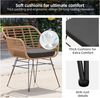 GarveeHome Outdoor Rattan Sitzgruppe, Möbel für 2 Personen, 3-TLG. Bistroset, Balkonmöbel, Gartenmöbel Set mit 2X Stühle + Tisch, kleine Lounge wetterfest für Garten Balkon Terrasse -Natur Bild 5
