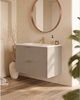 Vente-unique - ZEVARA Waschbeckenmöbel Holz, Platte Beige - B 46 cm x H 57 cm x L 80 cm Bild 2
