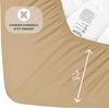 Buymax® Topper Spannbettlaken 160x200 cm Spannbetttuch 100% Baumwolle Jersey für Matratzentopper bis 12 cm Matratzenhöhe Bettlaken für Boxspringbett Topper, Sand Bild 4