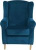 Ohrensessel Karlen Bezug Samtvelours Buche natur / petrol 22042 Bild 3