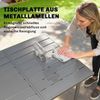 Outsunny Gartentisch mit Lamellen-Tischplatte, Stahlrahmen (Terrassentisch, 1-St, Esstisch), für Garten Balkon Terrasse Dunkelgrau Bild 5
