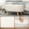HOMCOM Sitzbank mit Stauraum, Deckel, Teddysamtoptik (Truhenbank, 1-St, Polsterbank), für Flur Schlafzimmer Wohnzimmer, Holzrahmen 82 x 41 x 45 cm Weiß Bild 4