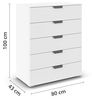 rauch Aditio Box, Kommode, 5 Schubladen, mit Softclose-Funktion, Farbe Weiß, BxHxT 80x100x43cm Bild 3