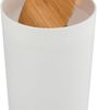 MSV Bad Serie "OSLO" Design Kosmetikeimer Bad Treteimer Abfalleimer Papierkorb Mülleimer 6 Liter (ØxH): ca. 18x26,3 cm weiß Bambus Bild 5