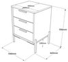 Dmora Kredenz Kornephoros 54 x 44.5 x 70 cm Braun 3 Schubladen, Anrichte Bild 2