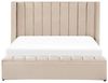 Bett mit Stauraumbank NOYERS 180 x 200 cm Samtstoff Beige Bild 5