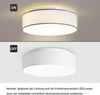 Zedelmaier Deckenlampe Stoff Rund E27x1 max. 40W Deckenleuchte mit Stoff-Lampenschirm Wohnzimmer Schlafzimmer Kinderzimmer Flur Lampe Decke (Weiß,Ø30x12,5 cm) Bild 2