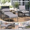 Outsunny Sitzgruppe 2 Personen, aus Stahl, mit 2 Sessel, Sitzkissen, Beistelltisch, Hocker, (Gartenmöbel-Set, 5-tlg, wetterfest Balkonmöbel-Set), Gartengarnitur für Garten, Terrasse, Balkon, Grau Bild 3
