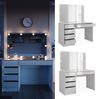 Schminktisch Sherry Weiß/Gold 120 cm mit LED Beleuchtung Vicco Bild 2