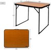 AKTIVE Hoher Klapptisch, 80 x 60 x 67 cm, Kippschutz, Stahlrahmen, MDF-Tischplatte in Bambusoptik, Tragegriff, Camping-, Strand-, Gartentische (63017) Bild 2